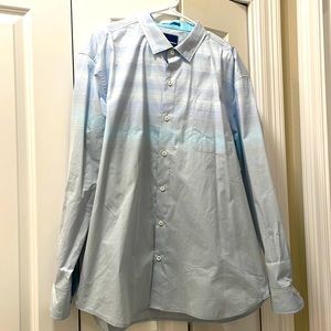 Blue stripped Tommy Bahama long sleeve button up shirt.